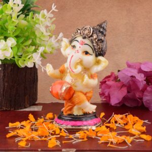 Ganesha Statue Idol Shriganesh Bhagwan Murti / Home, Office Decor / Car Dashboard / Side Table Brass Ganpati / Lord Vinayaka Statue / God of Luck & Success Sculpture / Gift Items