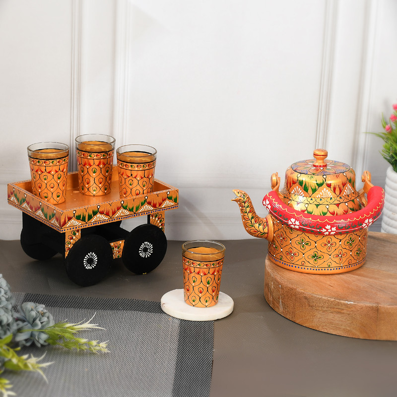 ALUMINIUM TEA KETTLE WITH 4 GLASS - Image 4